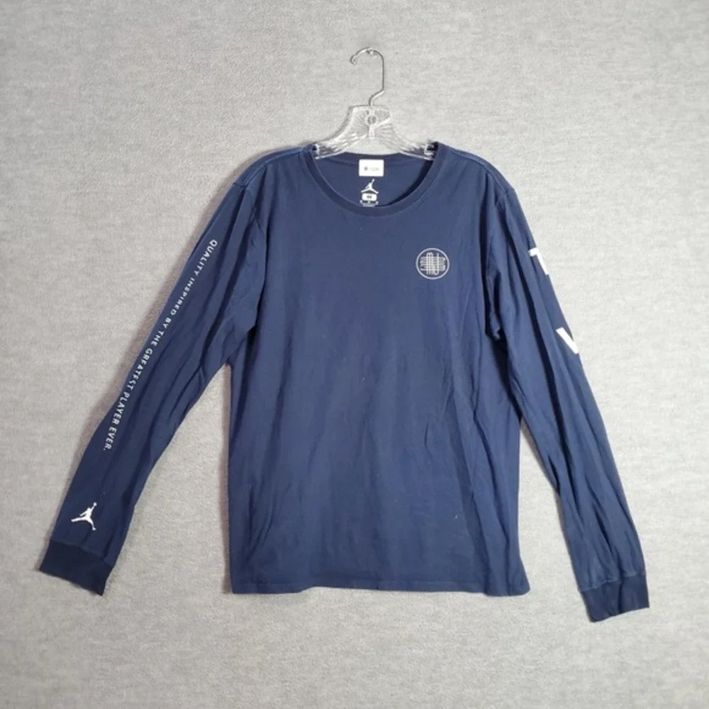 Air Jordan Flight Men Shirt M Blue Logo Jumpman Retro 12‎ CNXN Long Sleeve Tee